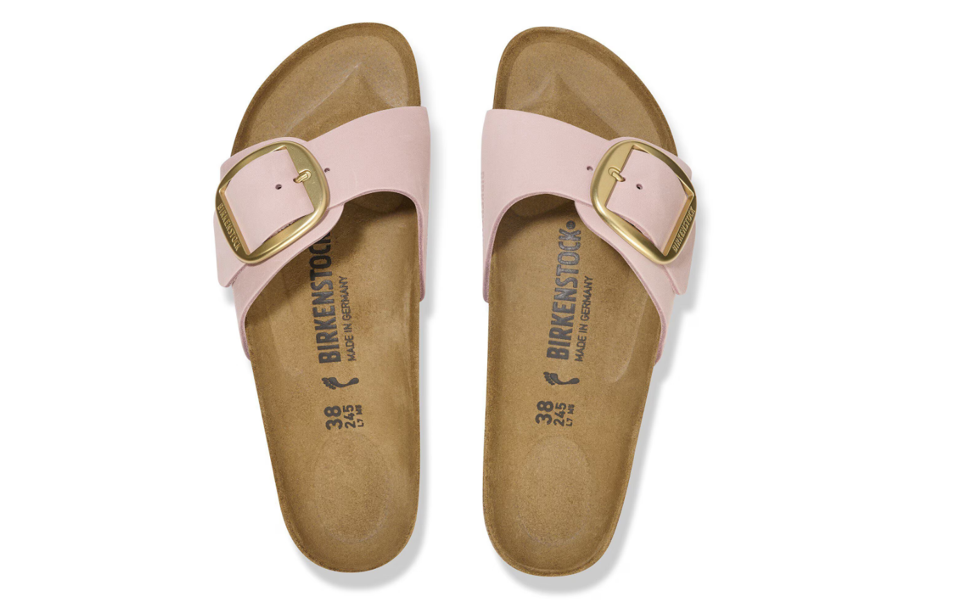 Birkenstock Madrid Big Buckle Nubuck Leather Soft Pink Regular