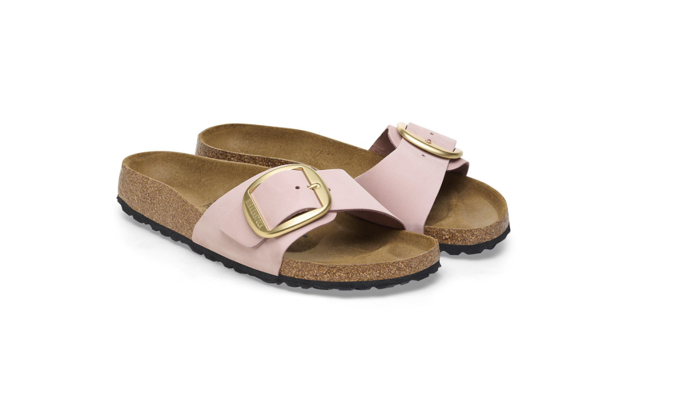 Birkenstock Madrid Big Buckle Nubuck Leather Soft Pink Regular