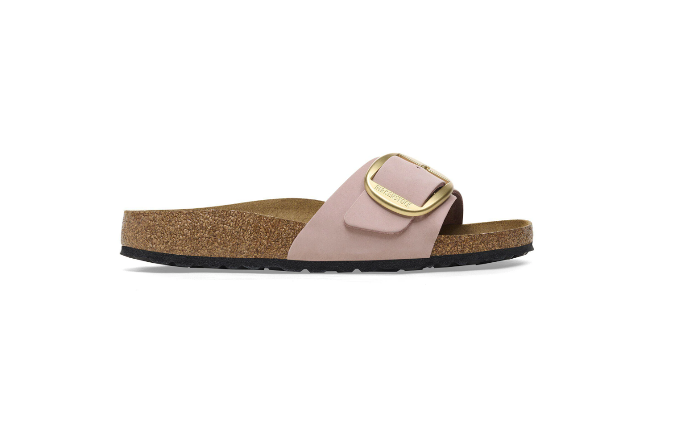 Birkenstock Madrid Big Buckle Nubuck Leather Soft Pink Regular