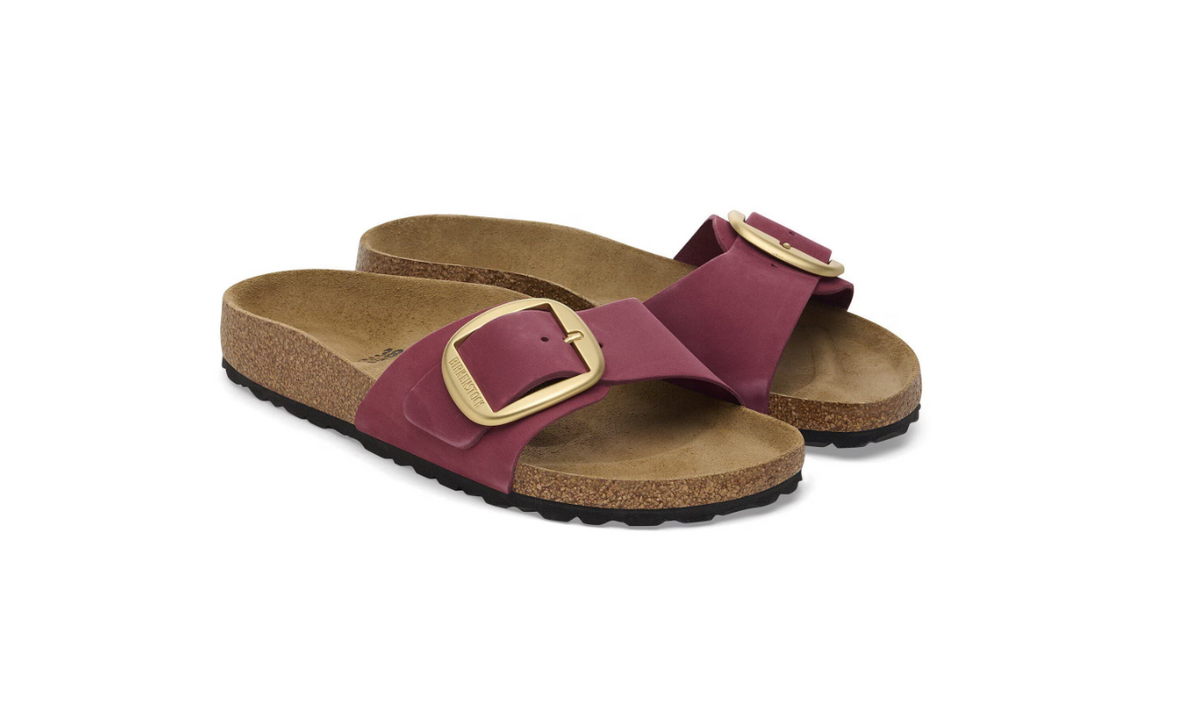 Birkenstock Madrid Big Buckle Nubuck Leather Berry Crush Regular - Berry, Regular