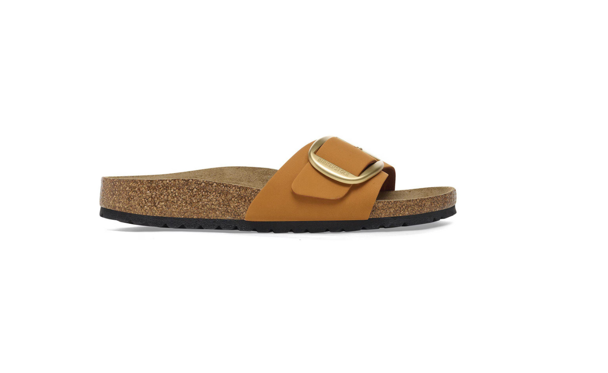 Birkenstock Madrid Big Buckle Nubuck Leather Burnt Orange Narrow - Orange, Narrow