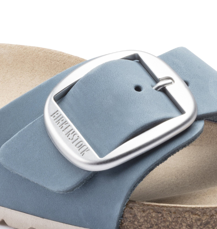 Birkenstock Madrid Big Buckle Nubuck Leather Dove Blue Narrow