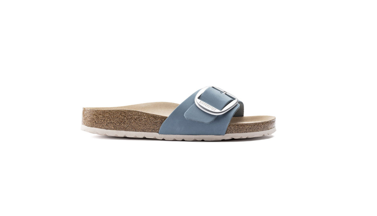 Birkenstock Madrid Big Buckle Nubuck Leather Dove Blue Narrow
