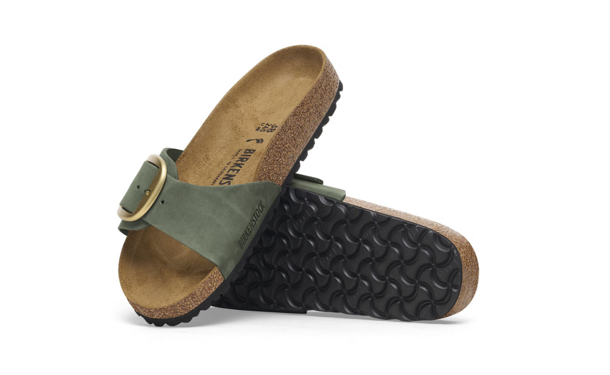 Birkenstock Madrid Big Buckle Nubuck Leather - Thyme, Narrow