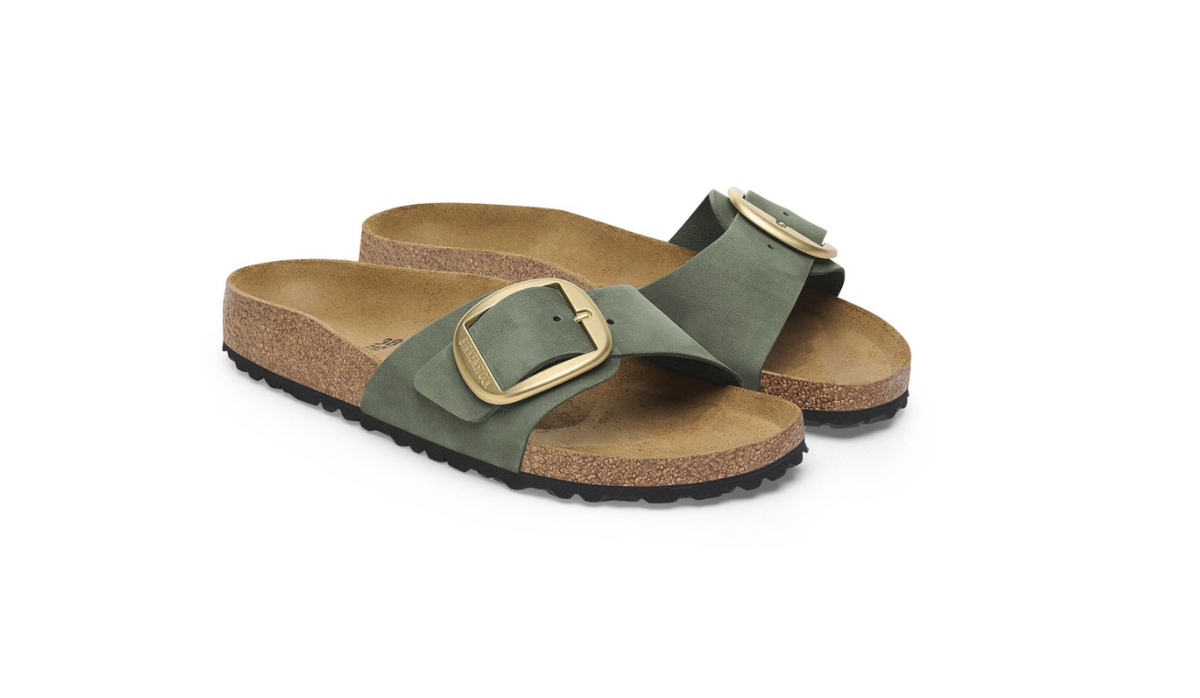 Birkenstock Madrid Big Buckle Nubuck Leather - Thyme, Narrow