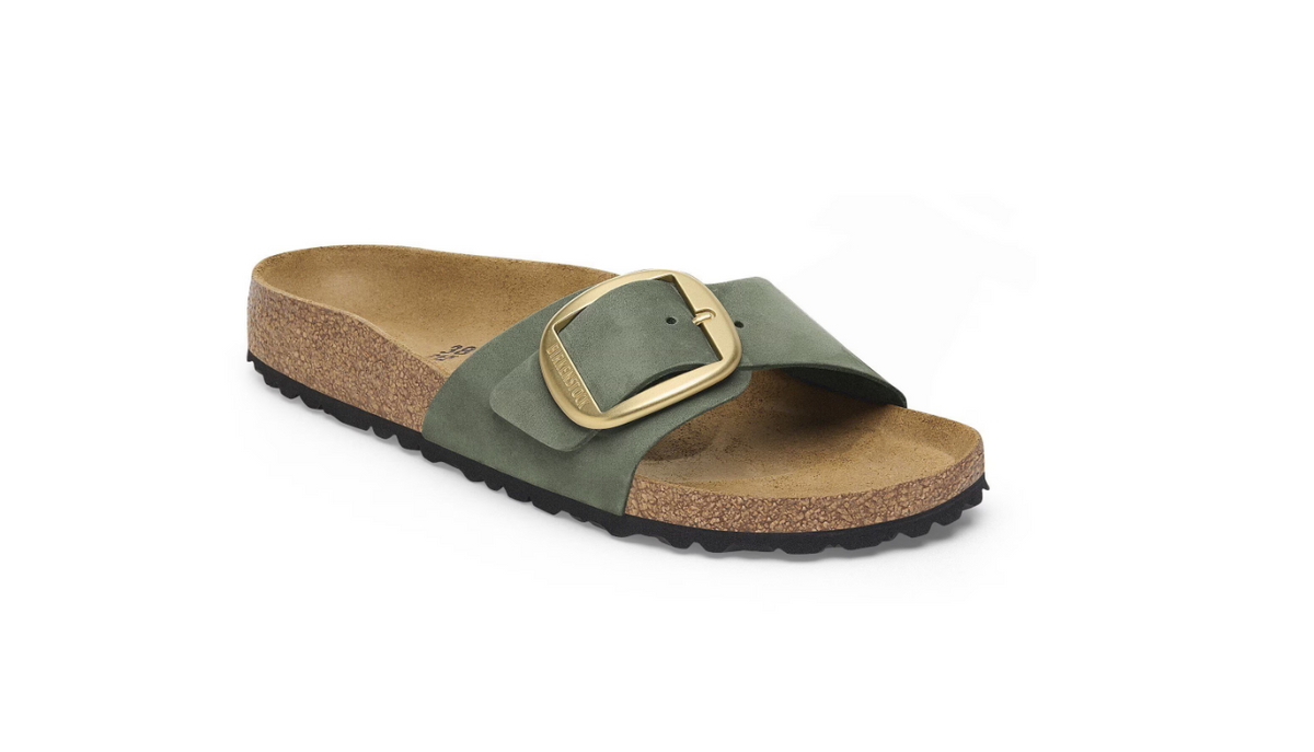 Birkenstock Madrid Big Buckle Nubuck Leather - Thyme, Narrow
