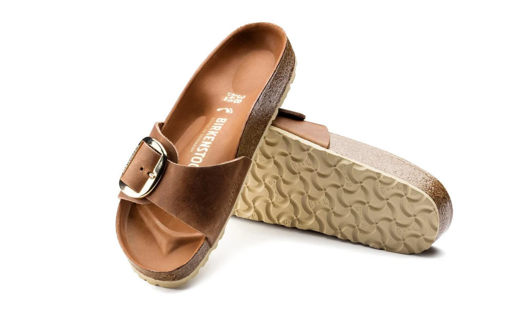 Birkenstock Madrid Big Buckle Oiled Leather Sandal Cognac - Cognac, Narrow