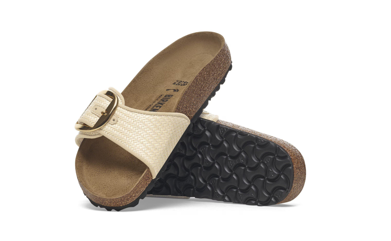 Birkenstock Madrid Big Buckle Raffia Naturale Narrow