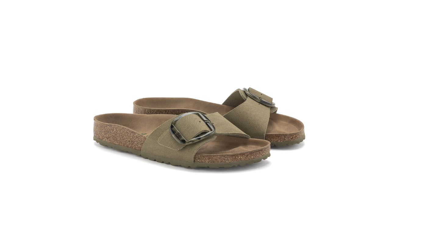 Birkenstock Madrid Big Buckle Rivet Logo Faded Khaki Narrow