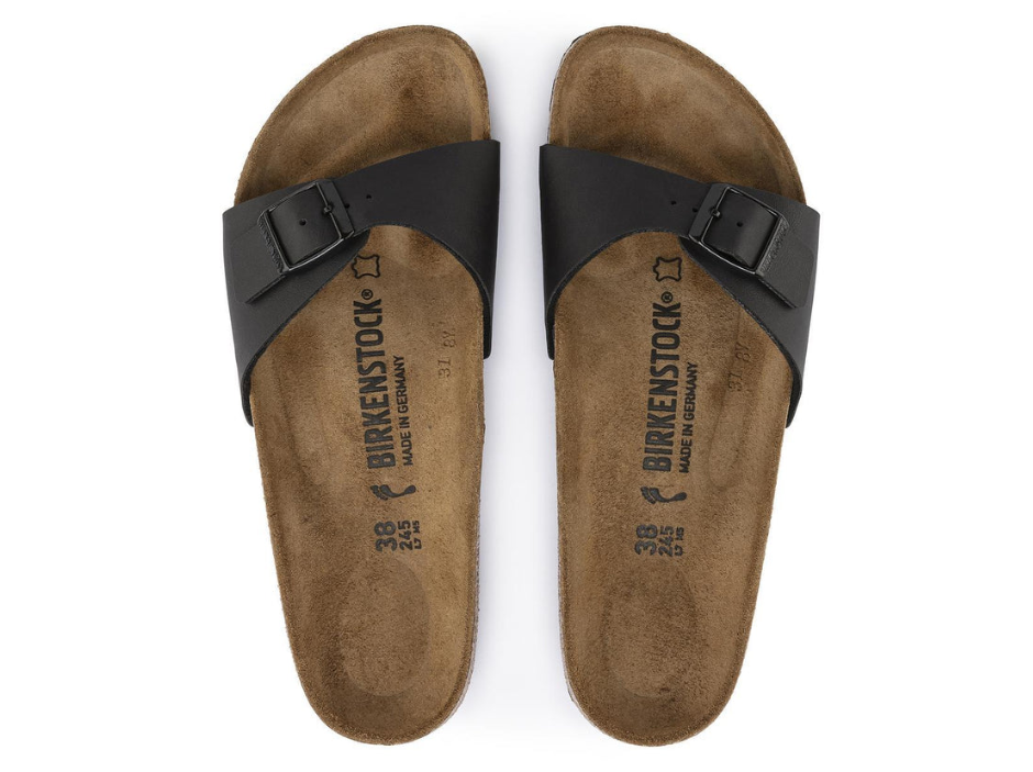 Birkenstock Madrid Birko-Flor Black Sandal - Black, Narrow