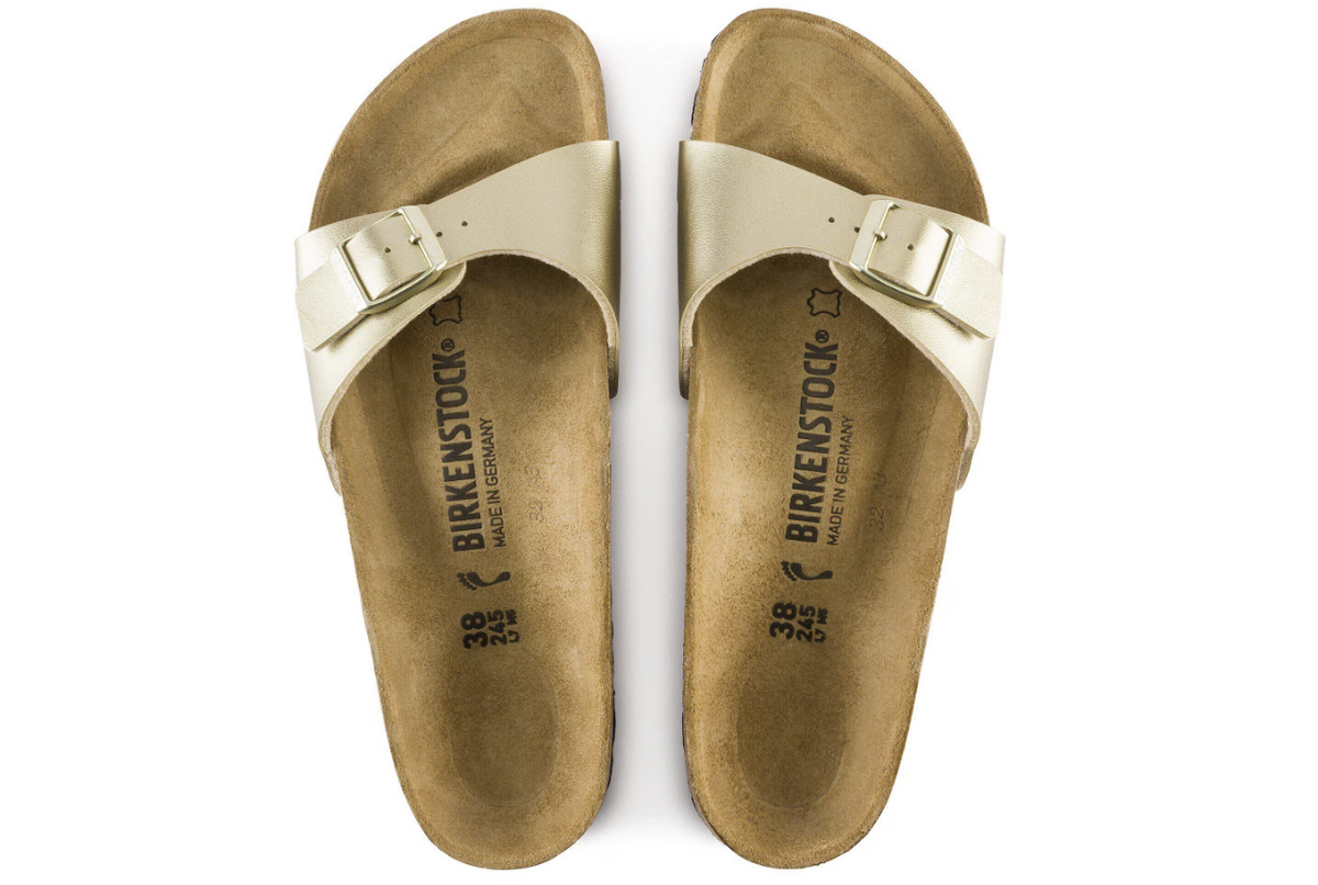 Birkenstock Madrid Birko-Flor Gold Narrow Sandals - Gold, Narrow