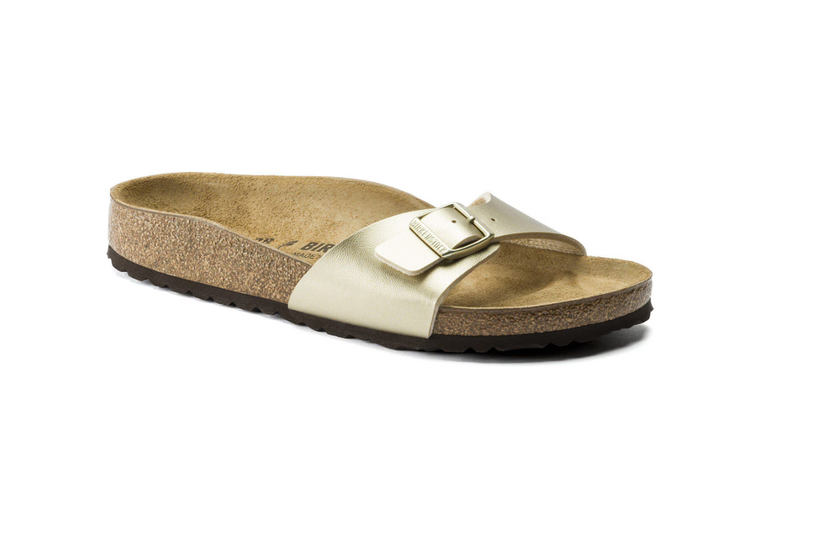 Birkenstock Madrid Birko-Flor Gold Narrow Sandals - Gold, Narrow