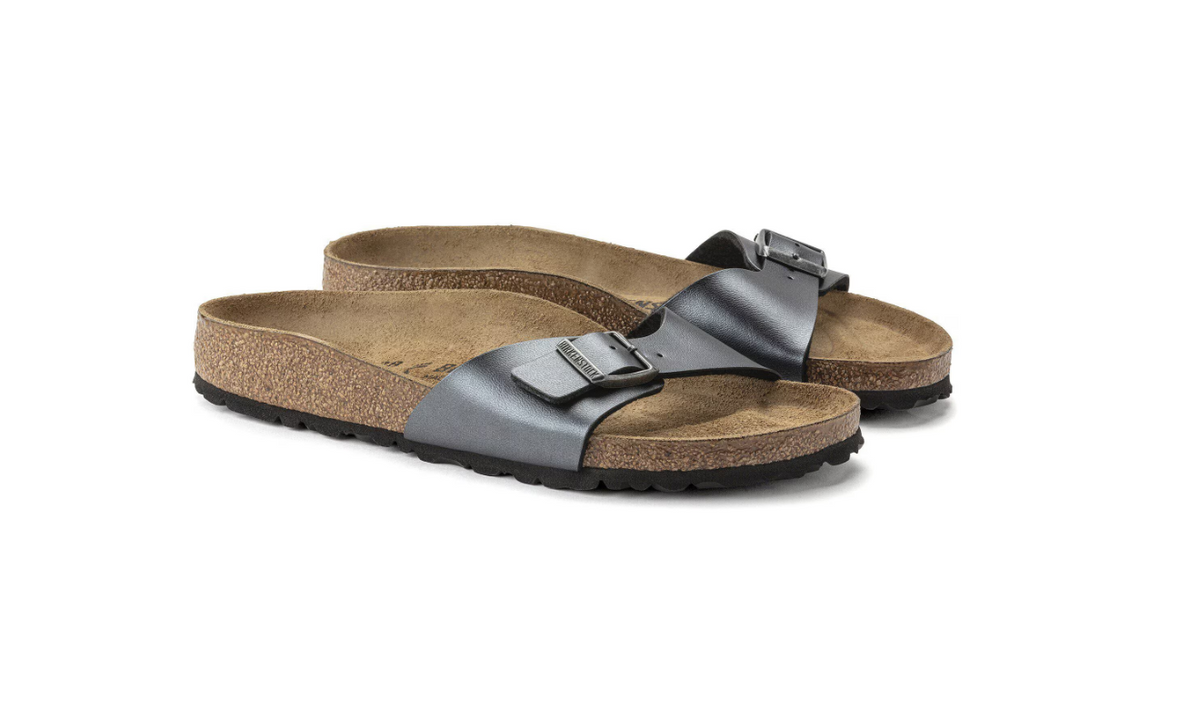 Birkenstock Madrid Birko-Flor Metallic Black Narrow