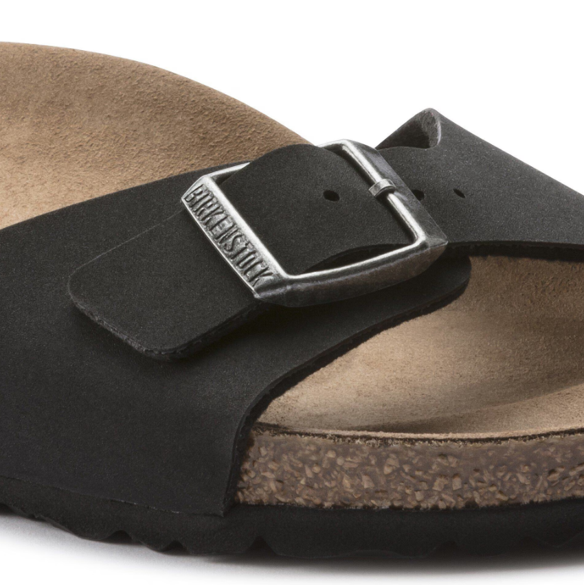Birkenstock Madrid Vegan Birko-Flor Black Sandals - Black, Narrow