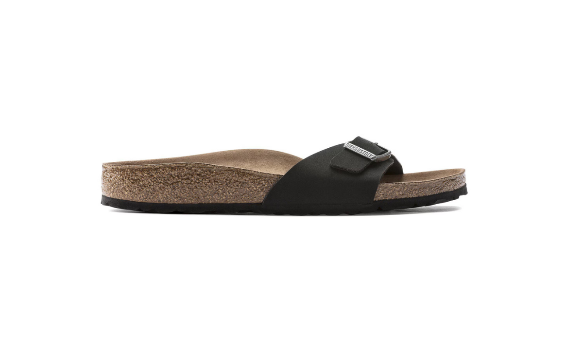 Birkenstock Madrid Vegan Birko-Flor Black Sandals - Black, Narrow