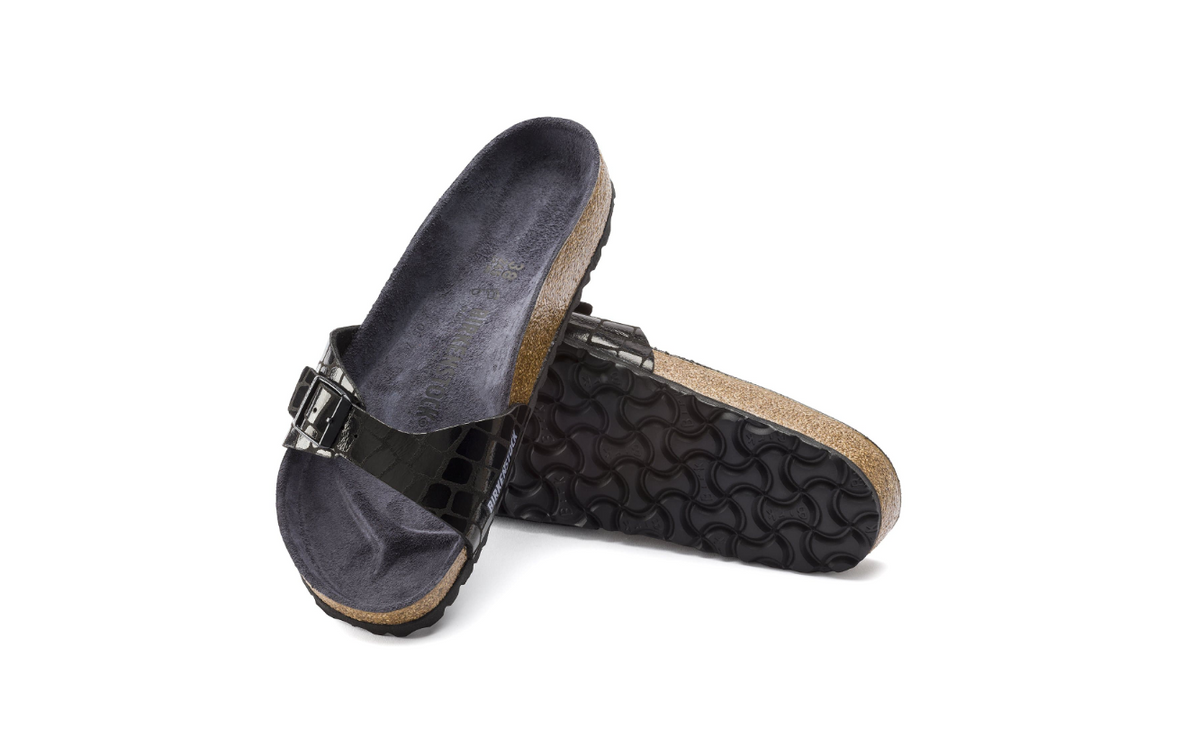 Birkenstock Madrid Micro Fibre Black Gator Gleam