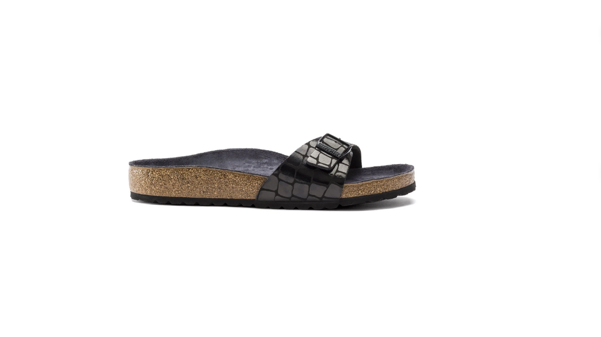 Birkenstock Madrid Micro Fibre Black Gator Gleam