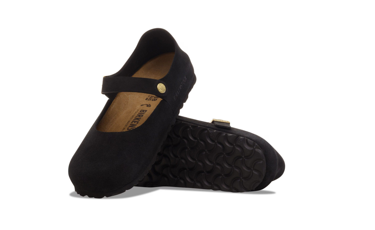 Birkenstock Mantova Suede Leather - Black, Regular