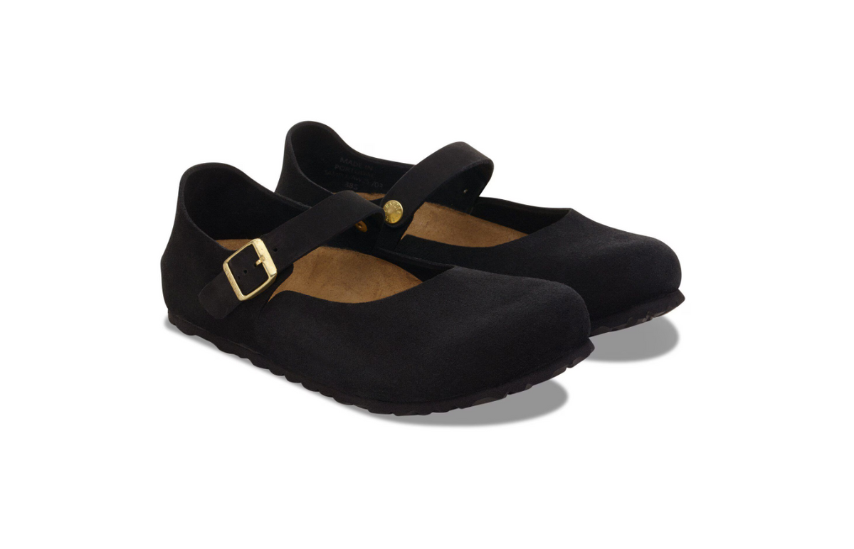 Birkenstock Mantova Suede Leather - Black, Regular