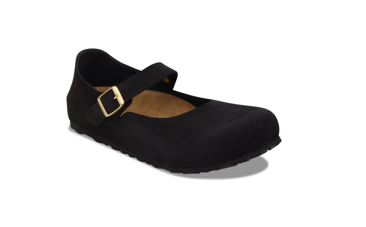 Birkenstock Mantova Suede Leather - Black, Regular