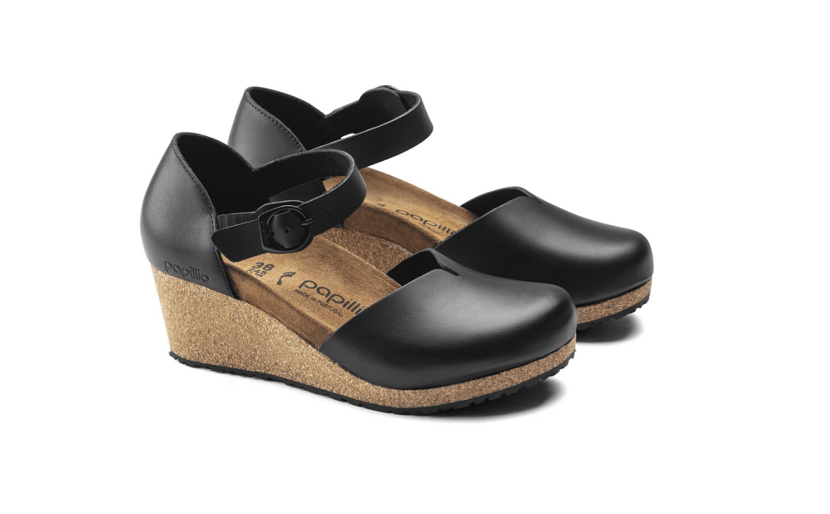 Birkenstock Papillio Mary Ring-Buckle Leather Black Narrow