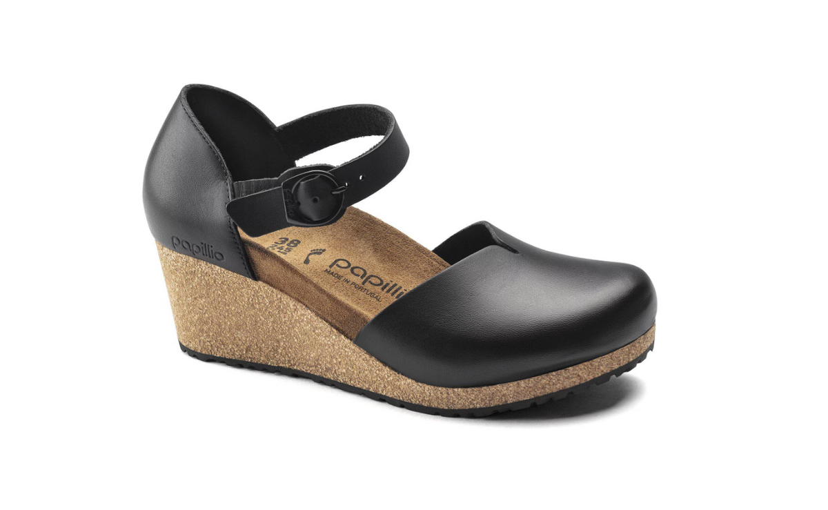 Birkenstock Papillio Mary Ring-Buckle Leather Black Narrow