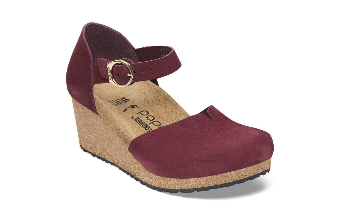 Papillio Mary Ring-Buckle Zinfandel Nubuck Leather Narrow
