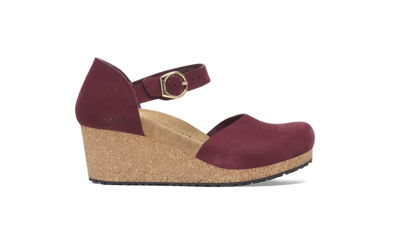 Papillio Mary Ring-Buckle Zinfandel Nubuck Leather Narrow