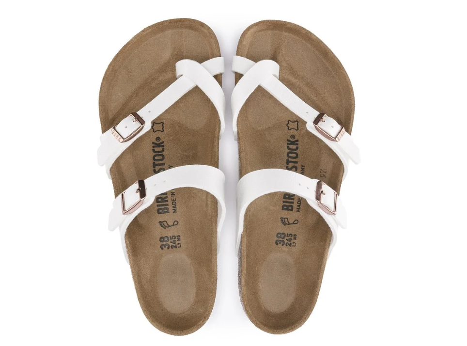 Birkenstock Mayari Birko-Flor White Sandals - w/Copper, Regular