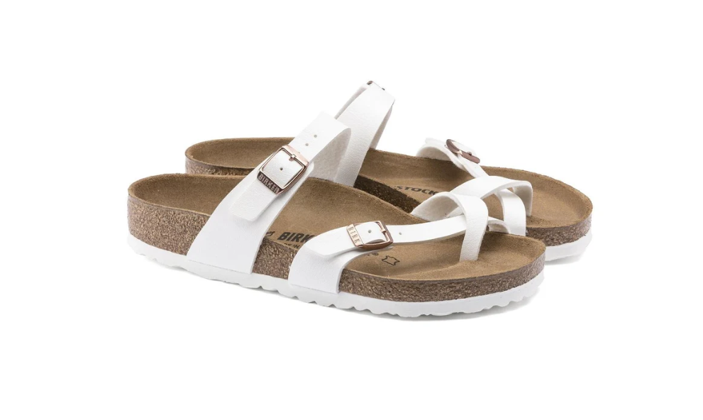Birkenstock Mayari Birko-Flor White Sandals - w/Copper, Regular