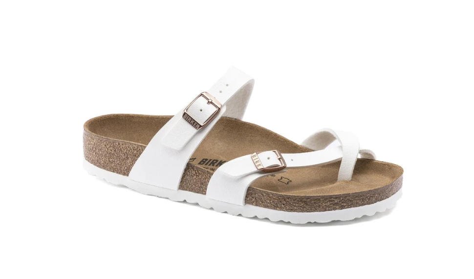 Birkenstock Mayari Birko-Flor White Sandals - w/Copper, Regular