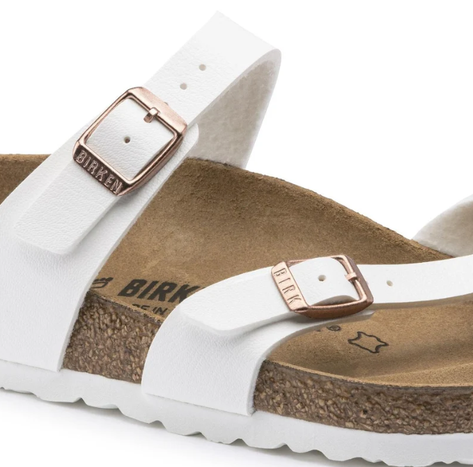 Birkenstock Mayari Birko-Flor White Sandals - w/Copper, Regular