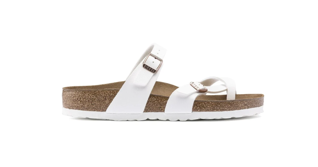 Birkenstock Mayari Birko-Flor White Sandals - w/Copper, Regular