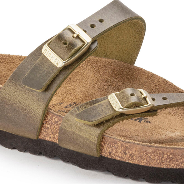 Birkenstock Mayari Oiled Leather Olive Sandals Regular