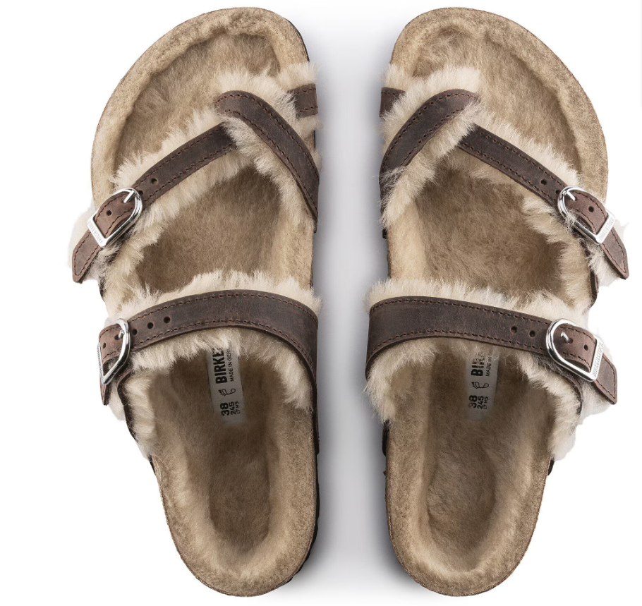 Birkenstock Mayari Shearling Oiled Leather Habana Regular