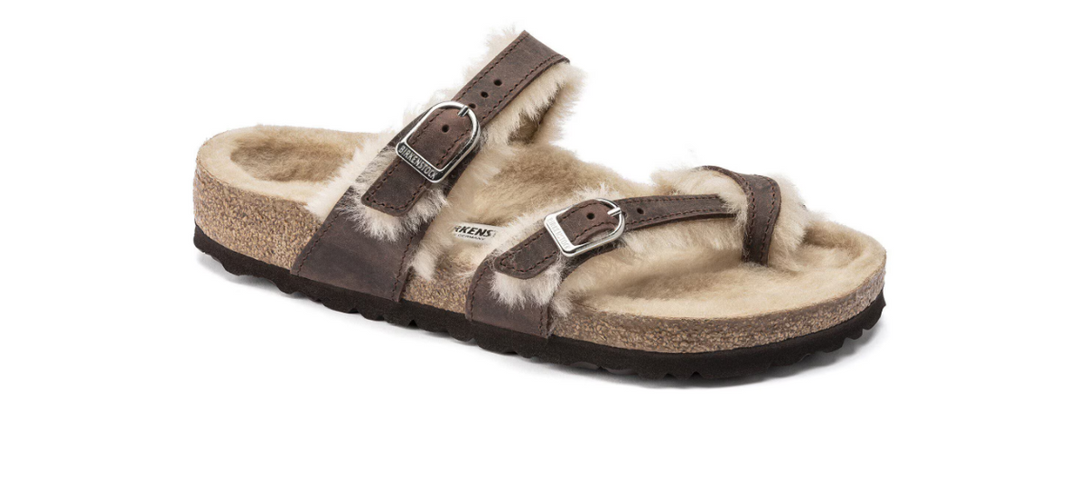 Birkenstock Mayari Shearling Oiled Leather Habana Regular