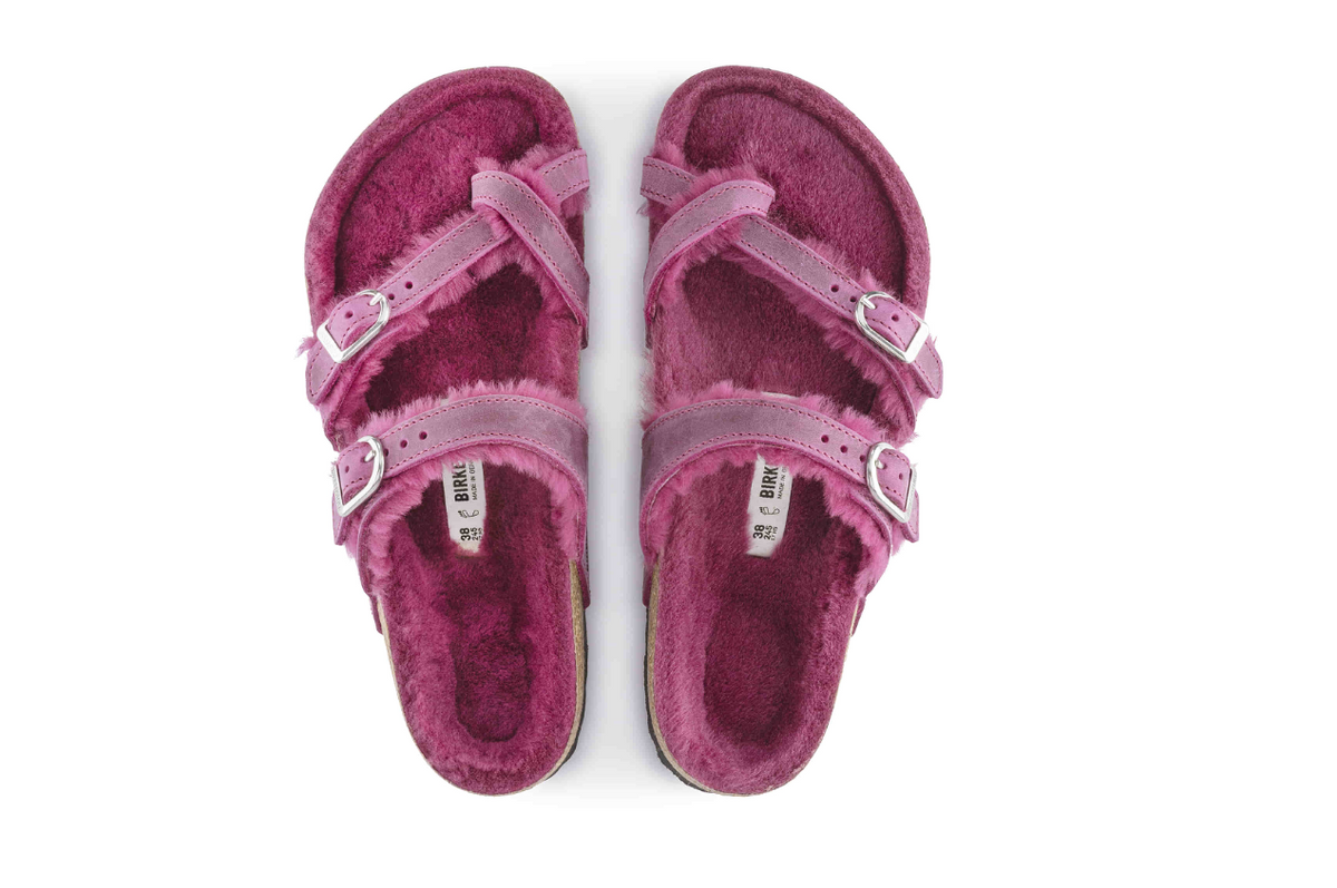Birkenstock Mayari Shearling Oiled Leather Festival Fuchsia Regular
