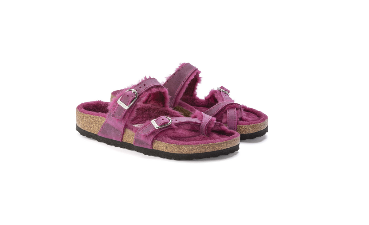 Birkenstock Mayari Shearling Oiled Leather Festival Fuchsia Regular