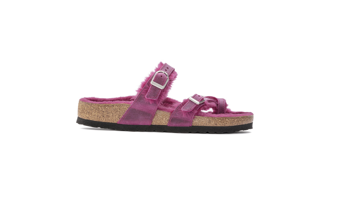 Birkenstock Mayari Shearling Oiled Leather Festival Fuchsia Regular