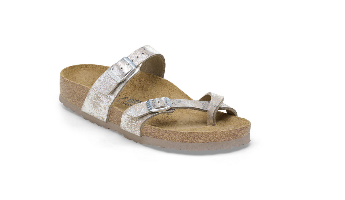 Birkenstock Mayari Sandal Washed Metallic Silver Regular
