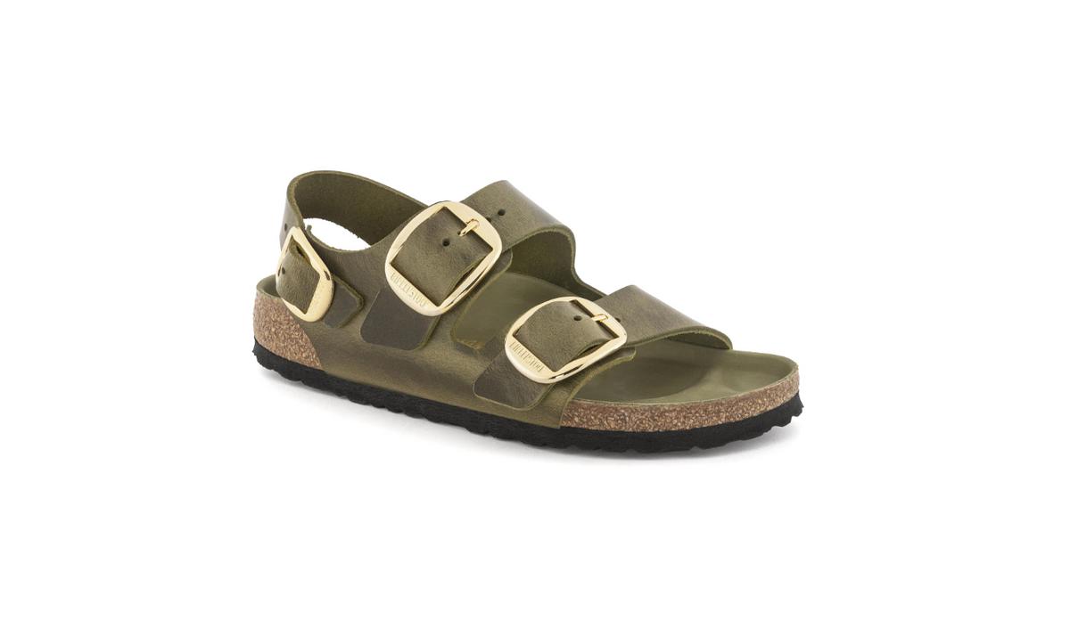 Birkenstock Milano Big Buckle Oiled Leather Olive Green Regular