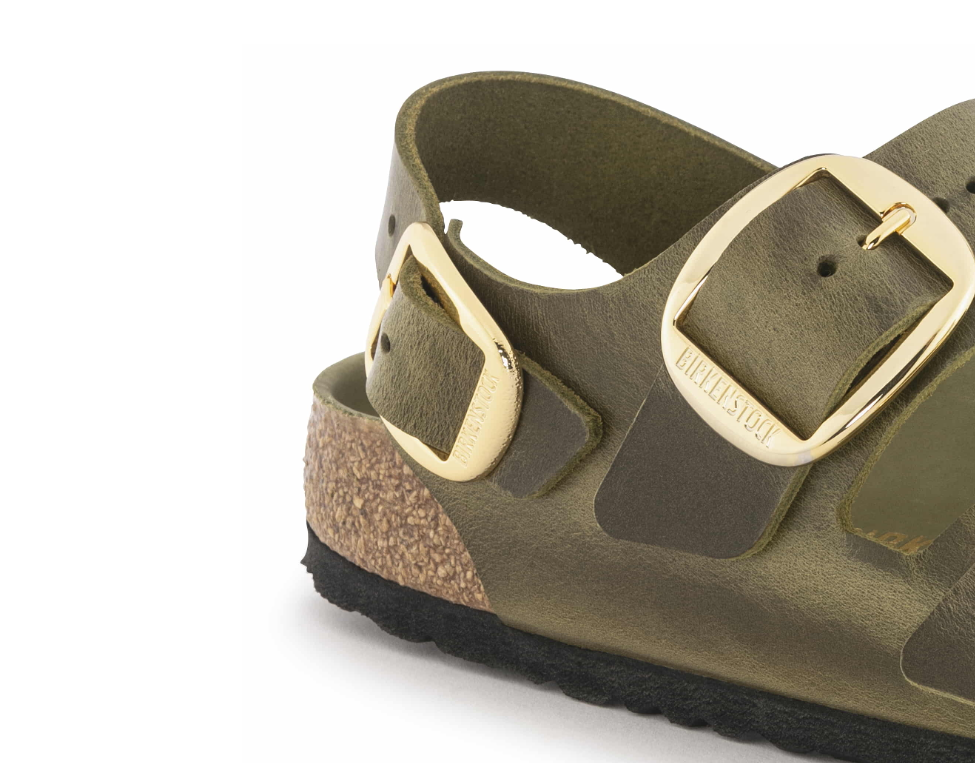 Birkenstock Milano Big Buckle Oiled Leather Olive Green Regular