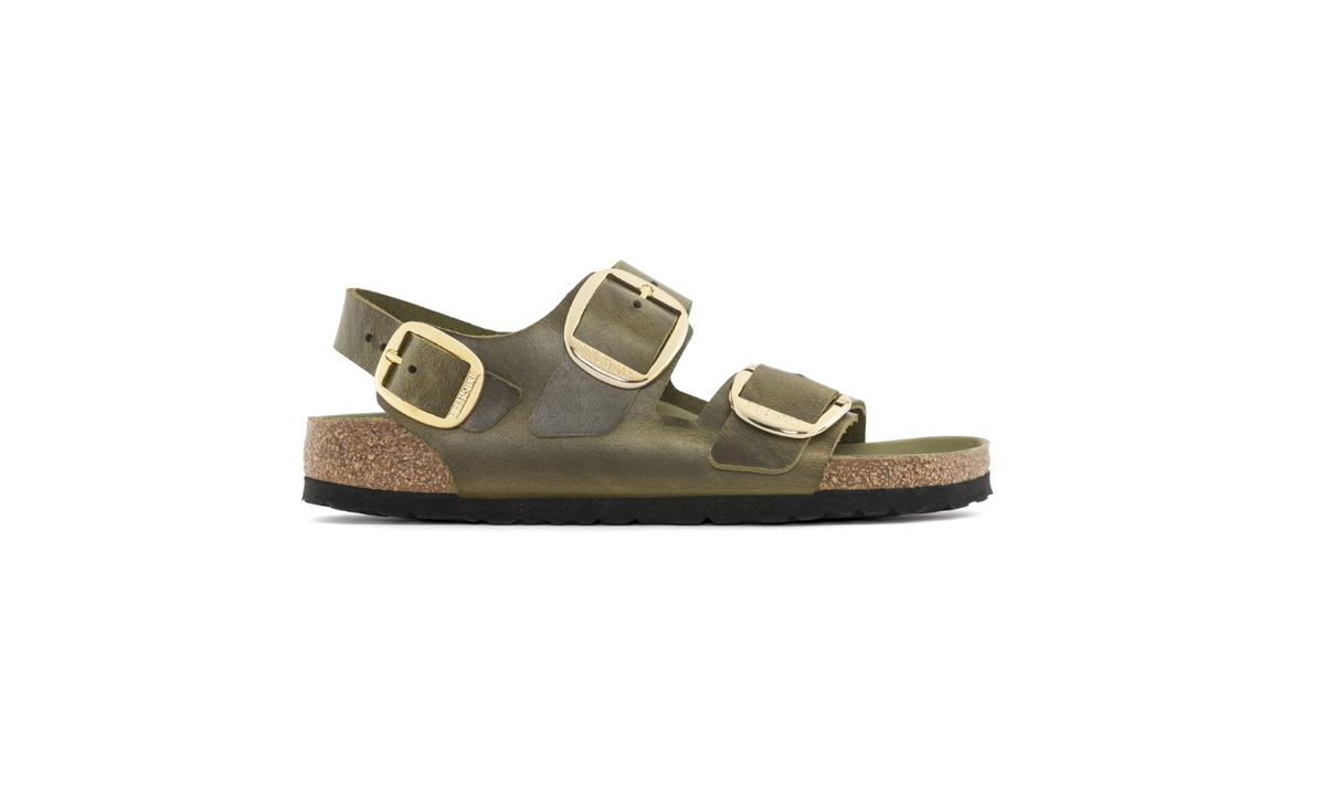 Birkenstock Milano Big Buckle Oiled Leather Olive Green Regular