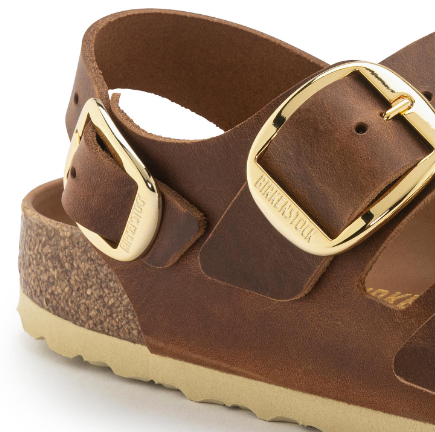 Birkenstock Milano Big Buckle Oiled Leather Cognac Narrow