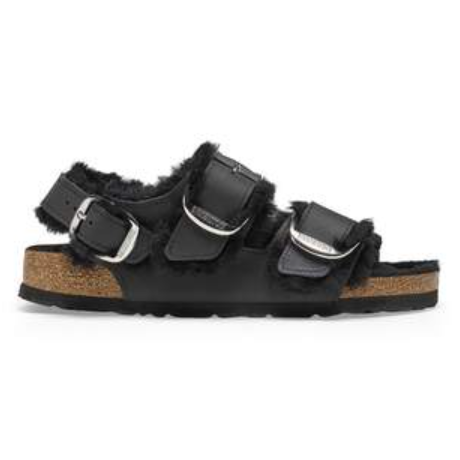 Birkenstock Milano Big Buckle Shearling Black Regular