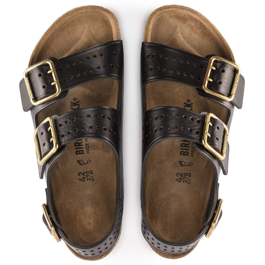 Birkenstock Milano Bold Natural Leather Black Regular
