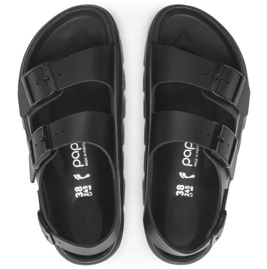 Birkenstock Milano Chunky Natural Leather Black Narrow