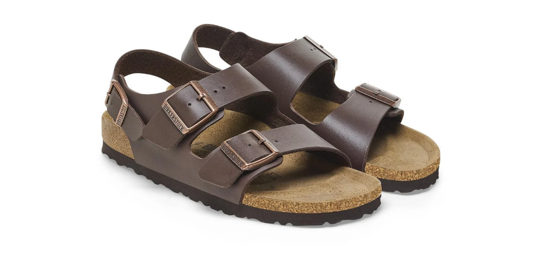 Birkenstock Milano Birko-Flor Dark Brown Sandals Regular