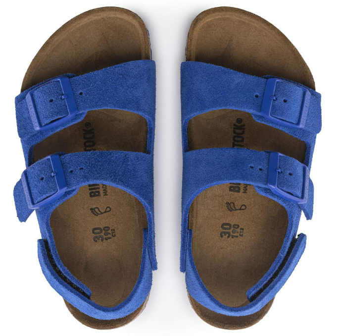 Birkenstock Milano HL Kids Suede Ultra Blue Sandals Narrow