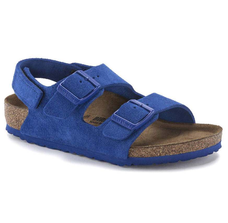 Birkenstock Milano HL Kids Suede Ultra Blue Sandals Narrow